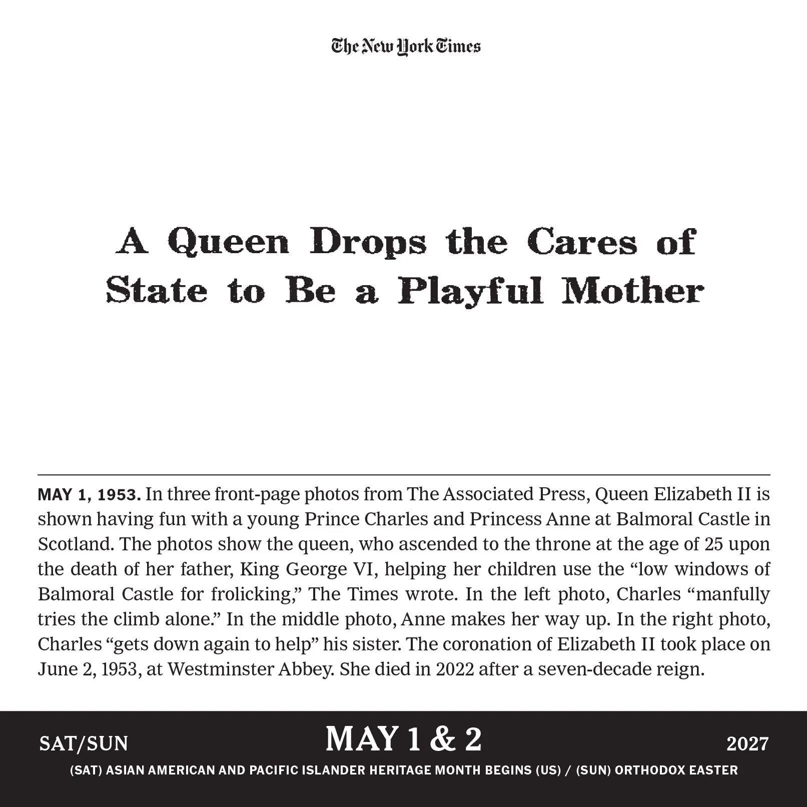 Bild: 9781523535033 | The New York Times Headlines in History Page-A-Day® Calendar 2027