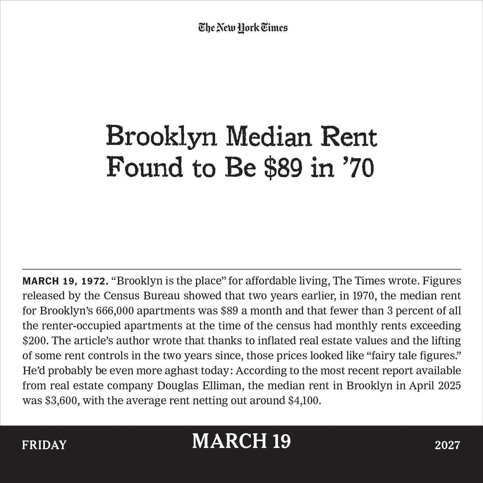 Bild: 9781523535033 | The New York Times Headlines in History Page-A-Day® Calendar 2027