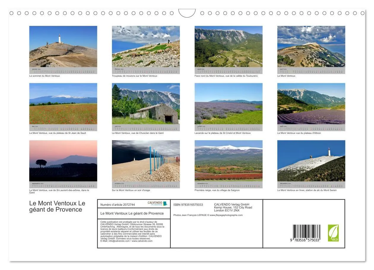 Bild: 9783516575033 | Le Mont Ventoux Le géant de Provence (Calendrier mural 2026 DIN A3...