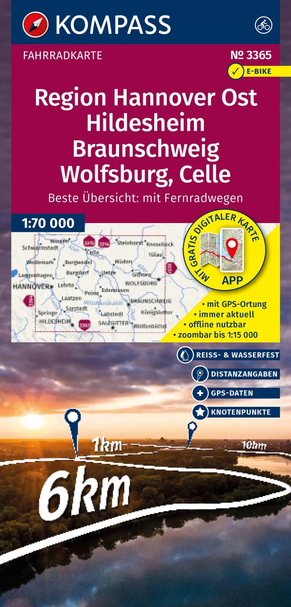 Cover: 9783991545033 | KOMPASS Fahrradkarte 3365 Region Hannover Ost, Hildesheim,...