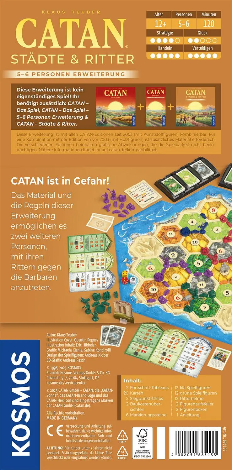 Rückseite: 4002051685133 | CATAN - Städte &amp; Ritter - 5/6 | Spiel | Klaus Teuber | Spiel | 685133