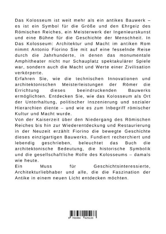 Rückseite: 9783384425133 | Das Kolosseum: Architektur und Macht im antiken Rom | Antonio Fiorino