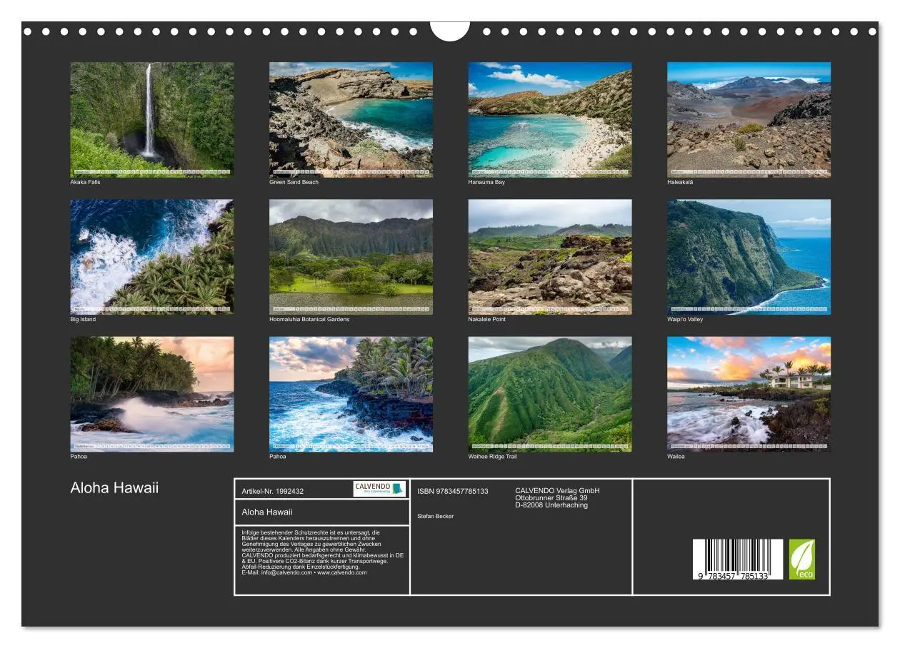 Bild: 9783457785133 | Aloha Hawaii (Wandkalender 2026 DIN A3 quer), CALVENDO Monatskalender