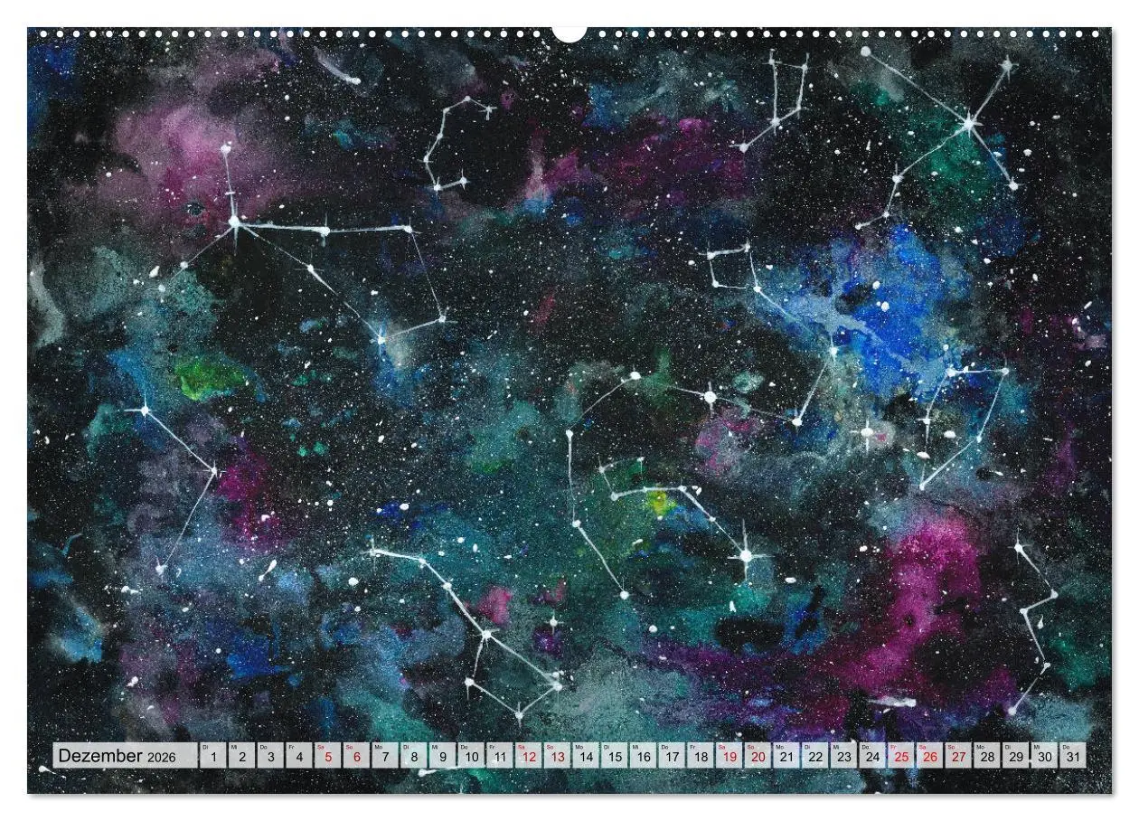 Bild: 9783457925133 | Gemaltes Weltall (Wandkalender 2026 DIN A2 quer), CALVENDO...