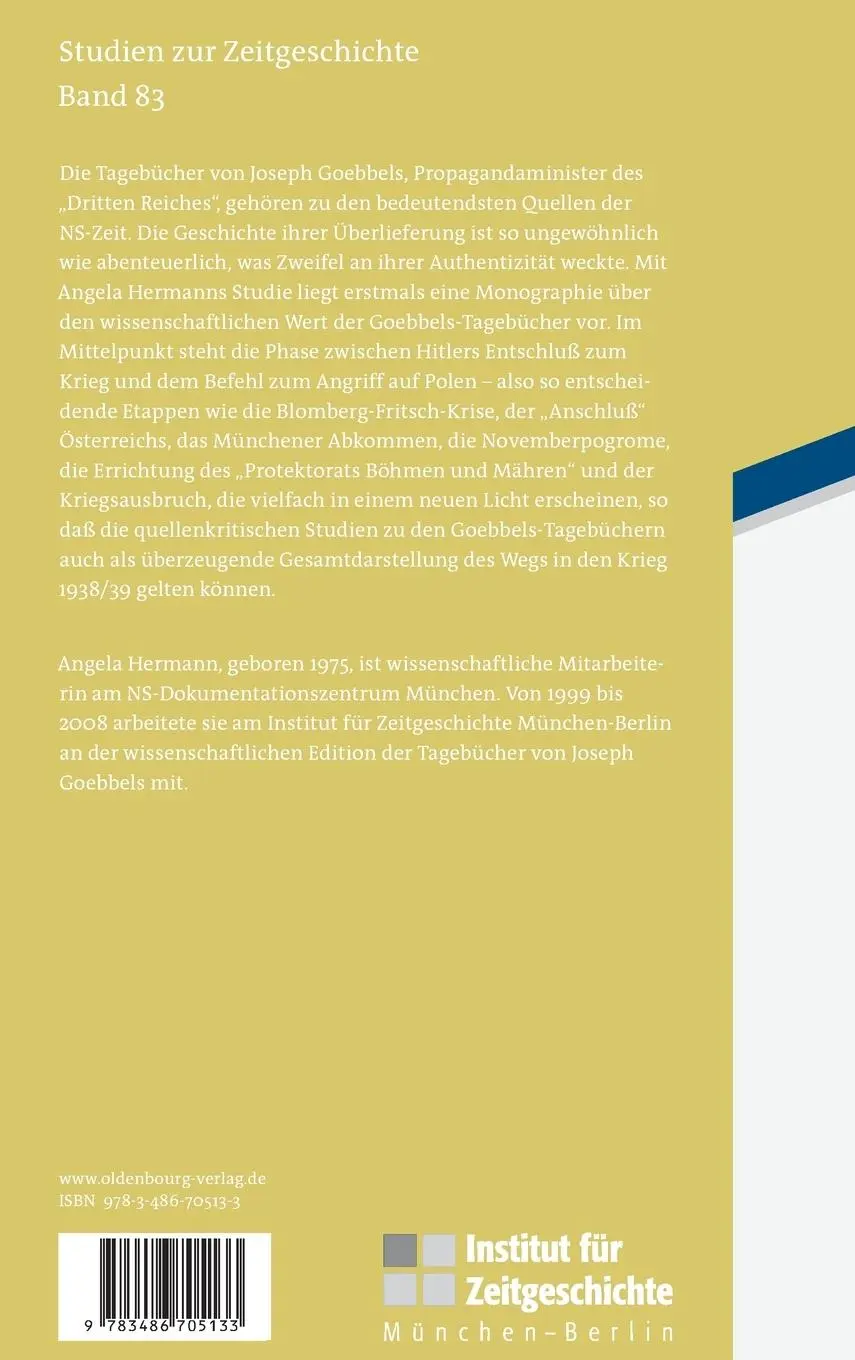 Rückseite: 9783486705133 | Der Weg in den Krieg 1938/39 | Angela Hermann | Buch | X | Deutsch