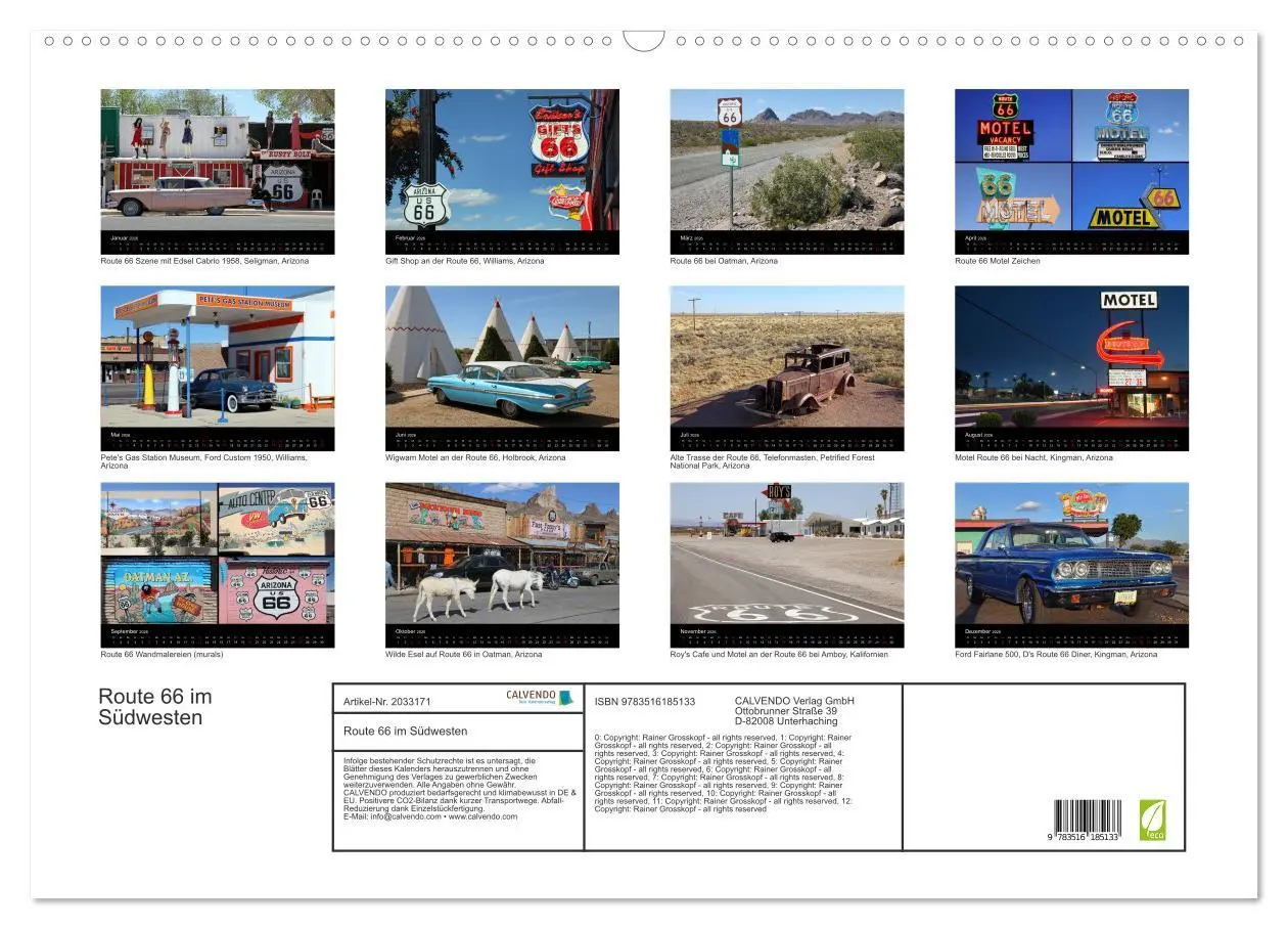 Bild: 9783516185133 | Route 66 im Südwesten (Wandkalender 2026 DIN A2 quer), CALVENDO...