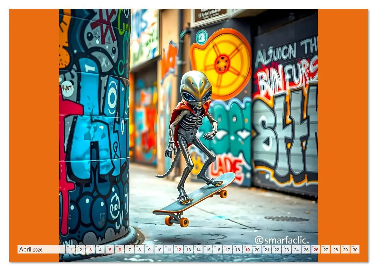 Bild: 9783516635133 | NEONZ - Graffiti trifft Galaxie (Wandkalender 2026 DIN A3 quer),...