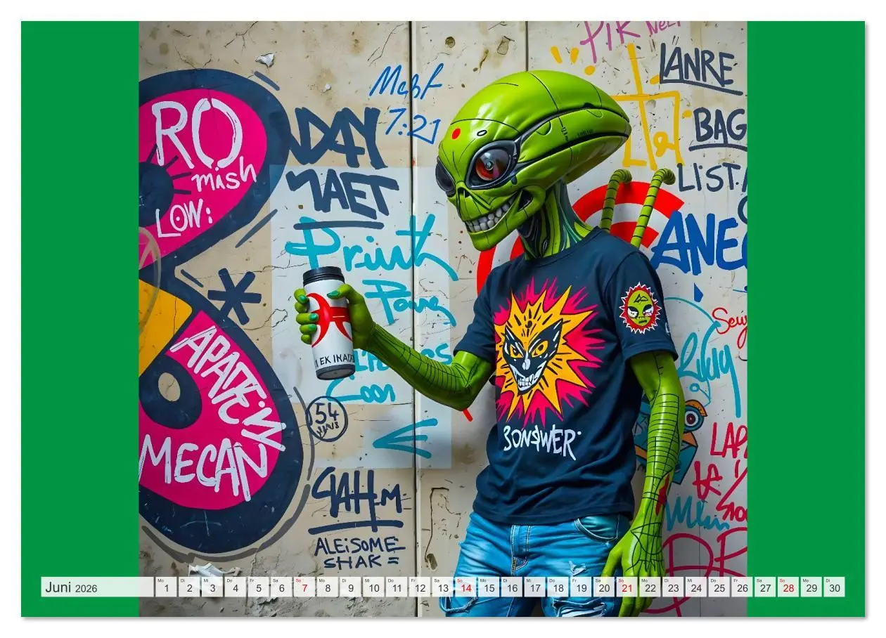 Bild: 9783516635133 | NEONZ - Graffiti trifft Galaxie (Wandkalender 2026 DIN A3 quer),...