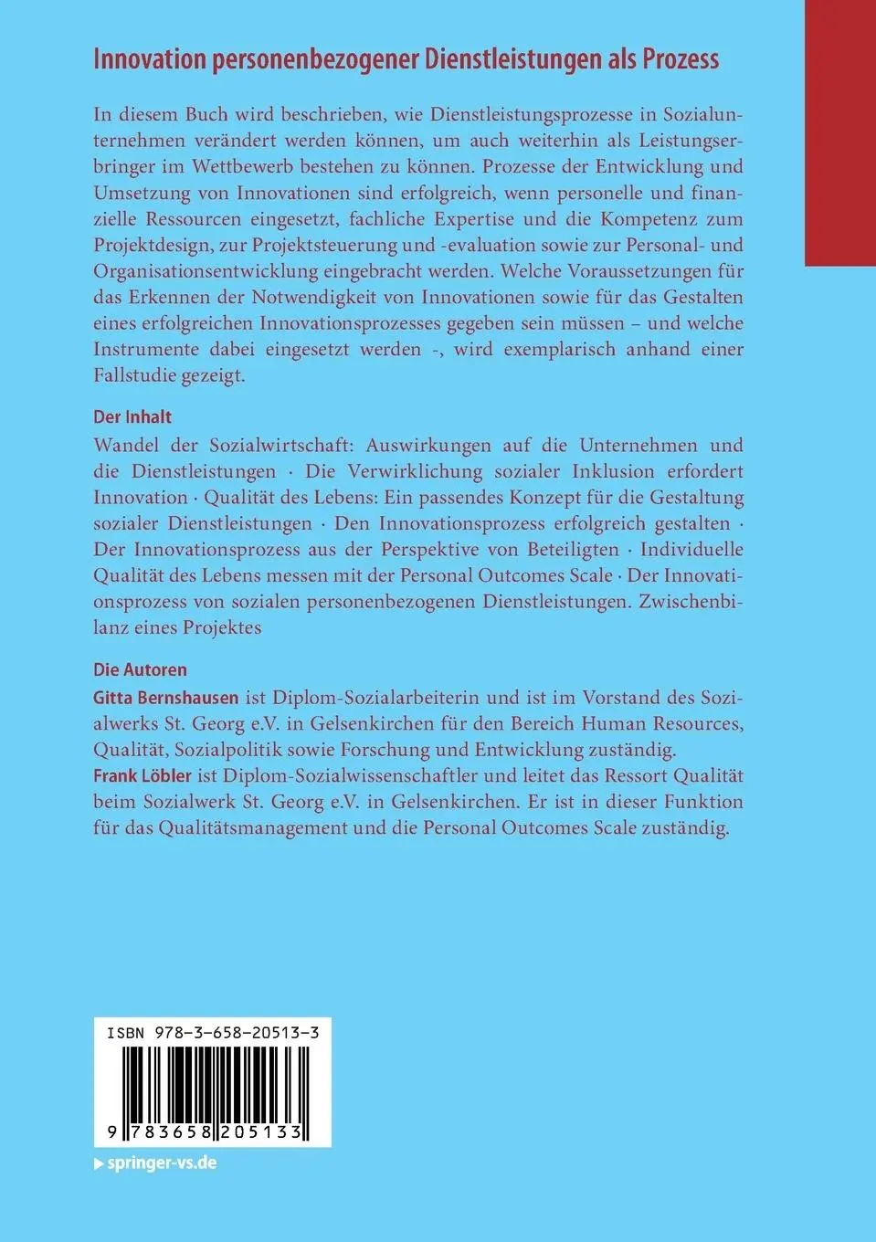 Rückseite: 9783658205133 | Innovation personenbezogener Dienstleistungen als Prozess | Buch | xv