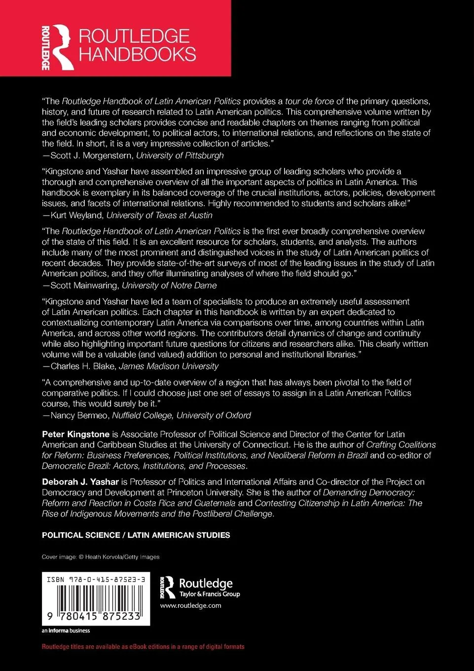 Rückseite: 9780415875233 | Routledge Handbook of Latin American Politics | Kingstone (u. a.)