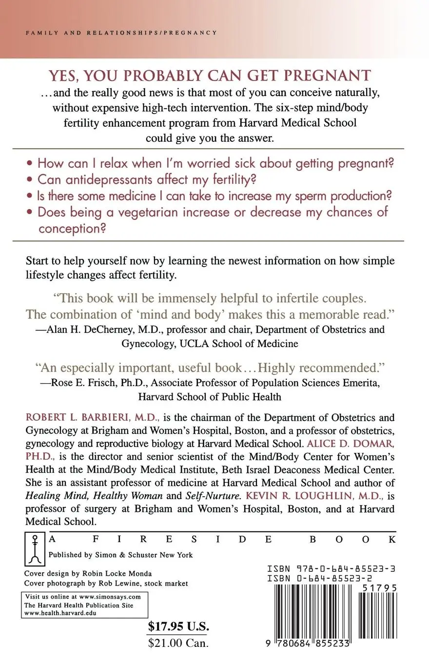 Rückseite: 9780684855233 | Six Steps to Increased Fertility | Harvard Medical School (u. a.)
