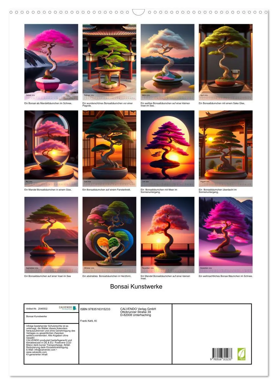 Bild: 9783516315233 | Bonsai Kunstwerke (Wandkalender 2026 DIN A2 hoch), CALVENDO...