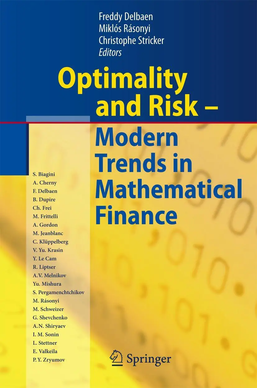 Cover: 9783642425233 | Optimality and Risk - Modern Trends in Mathematical Finance | Buch