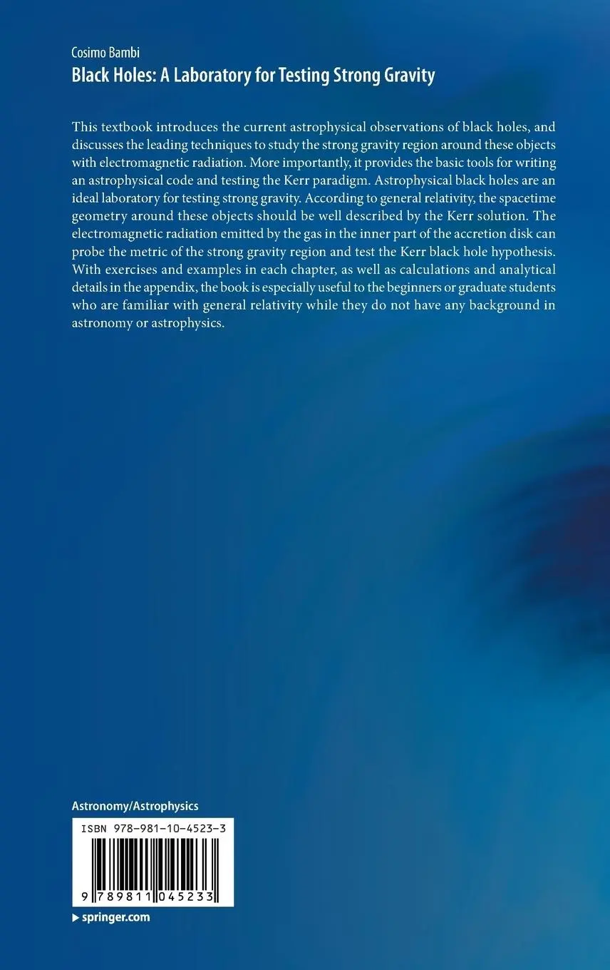 Rückseite: 9789811045233 | Black Holes: A Laboratory for Testing Strong Gravity | Cosimo Bambi