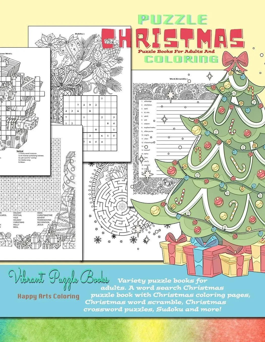 Cover: 9789889505233 | CHRISTMAS puzzle books for adults and coloring. Variety puzzle...
