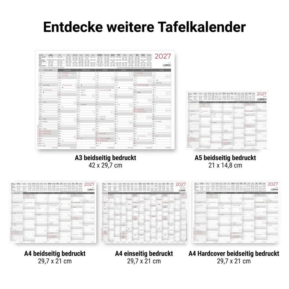 Bild: 4069095015333 | Tafelkalender A4 beidseitig 2027 | Kalender | 1 S. | Deutsch | 2027
