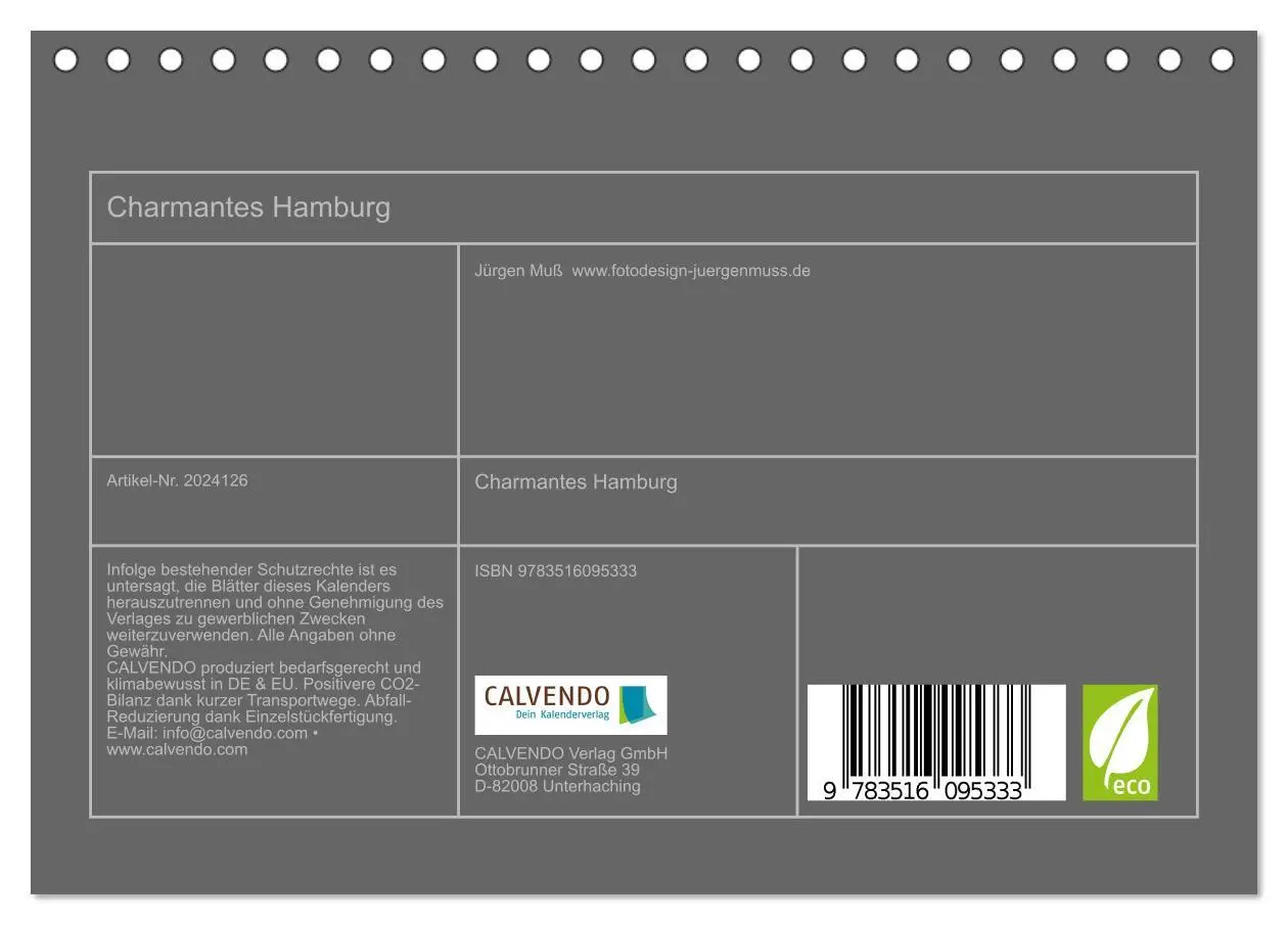 Bild: 9783516095333 | Charmantes Hamburg (Tischkalender 2026 DIN A5 quer), CALVENDO...