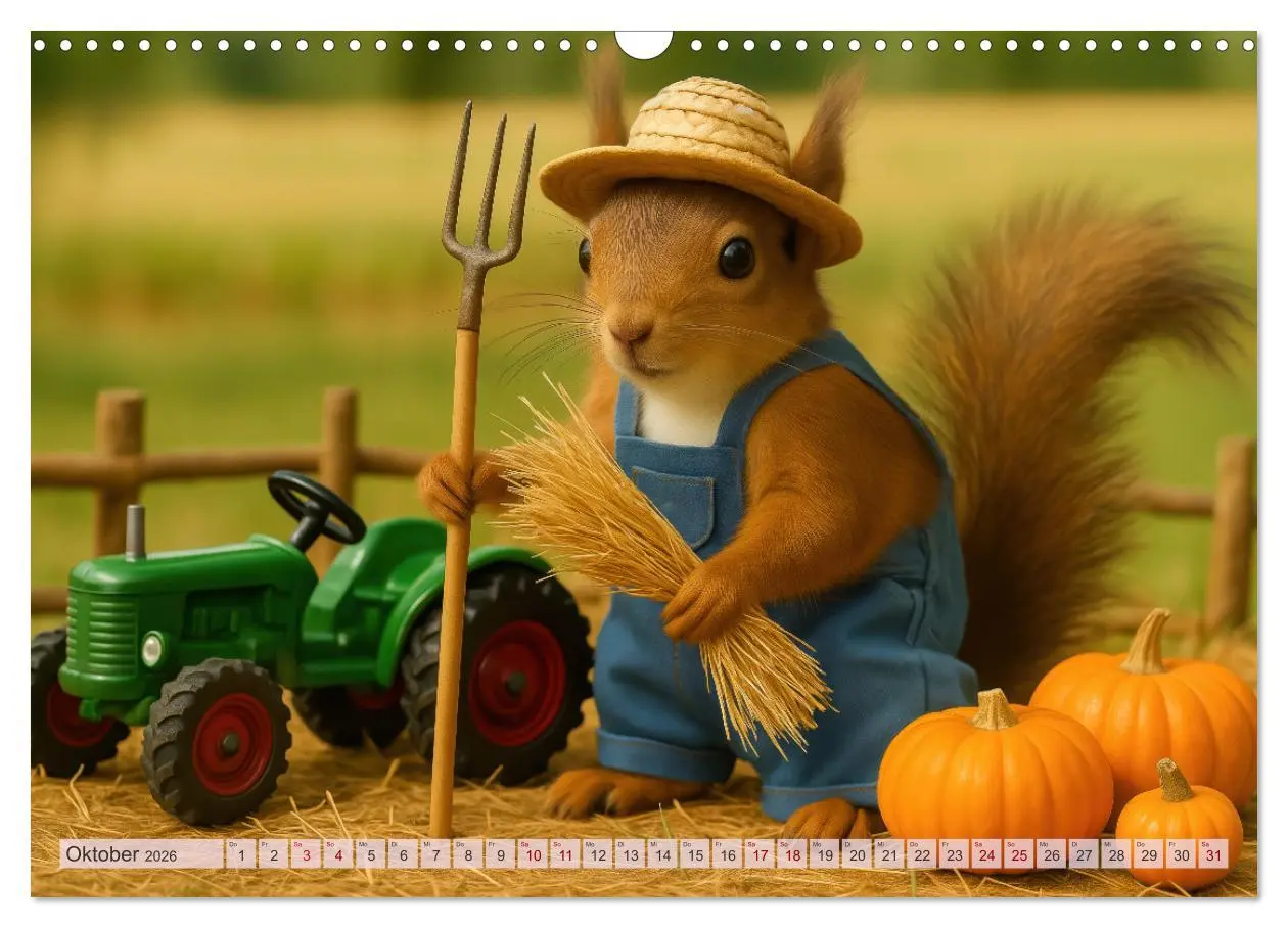 Bild: 9783516235333 | Die geheime Welt der Eichhörnchen (Wandkalender 2026 DIN A3 quer),...