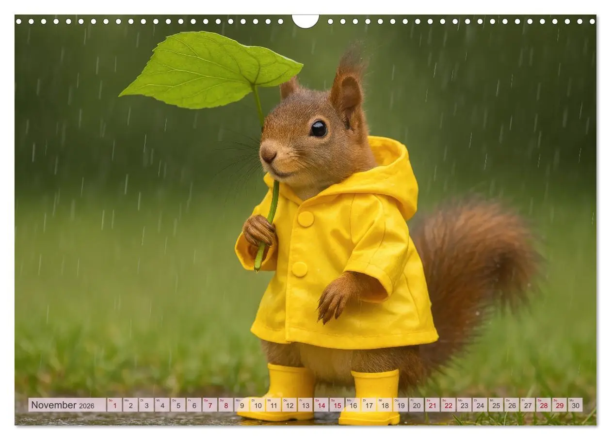 Bild: 9783516235333 | Die geheime Welt der Eichhörnchen (Wandkalender 2026 DIN A3 quer),...