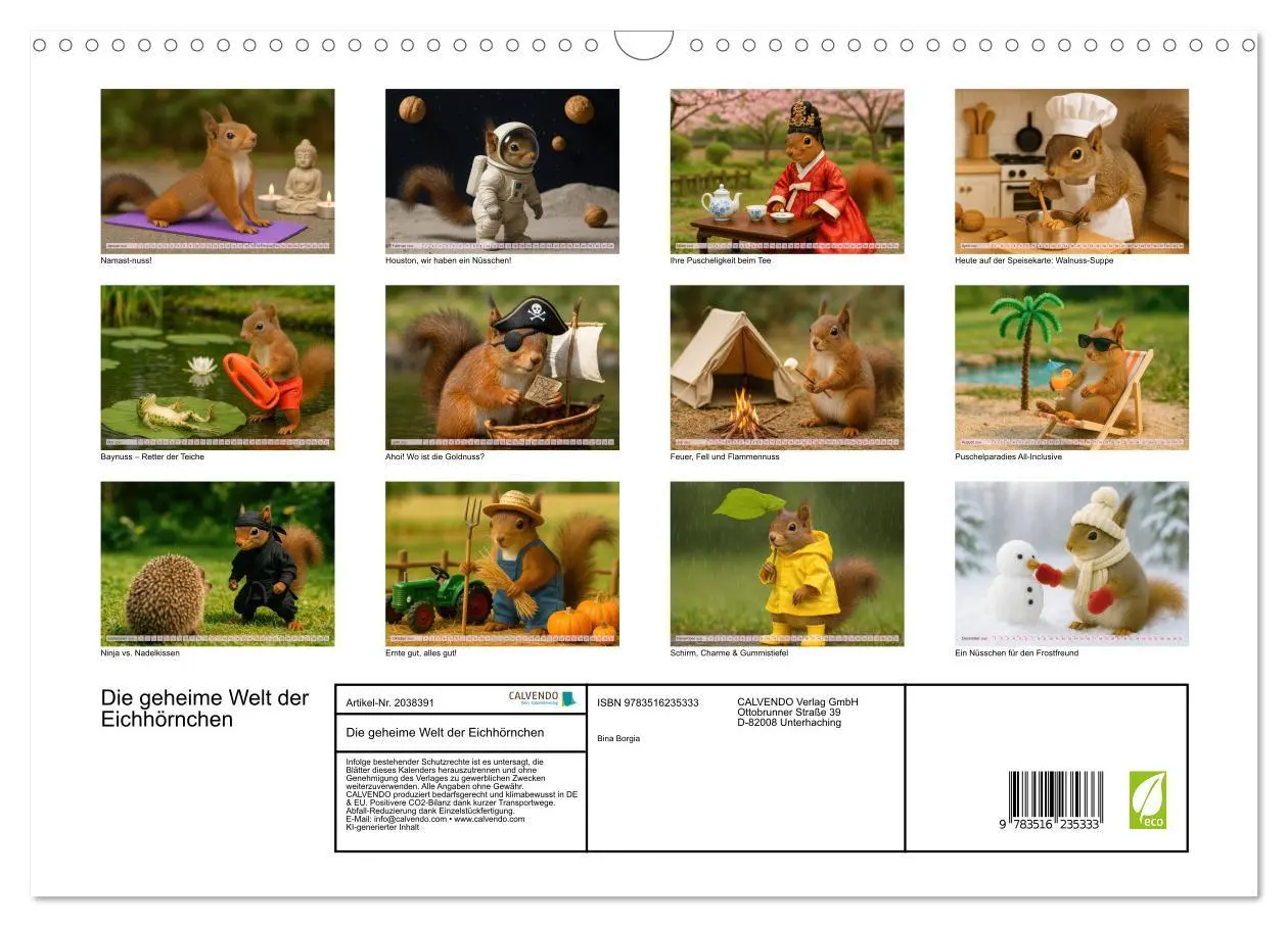 Bild: 9783516235333 | Die geheime Welt der Eichhörnchen (Wandkalender 2026 DIN A3 quer),...