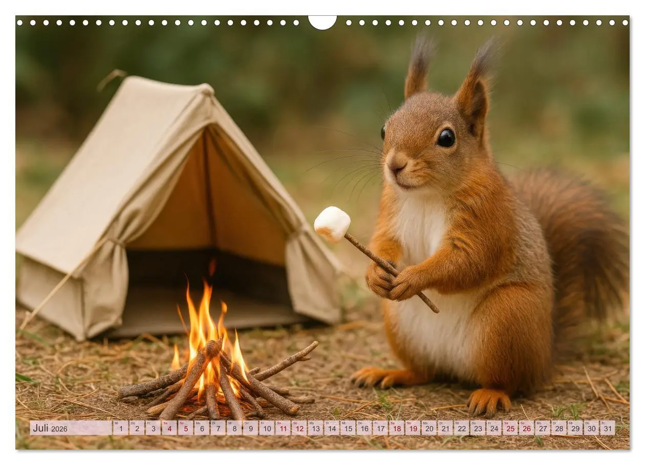 Bild: 9783516235333 | Die geheime Welt der Eichhörnchen (Wandkalender 2026 DIN A3 quer),...