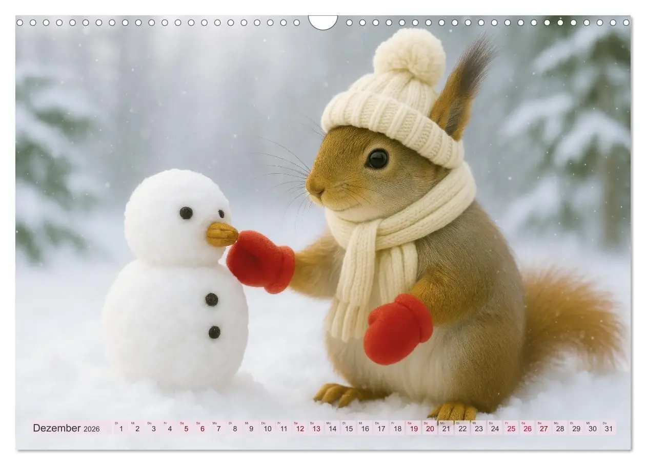 Bild: 9783516235333 | Die geheime Welt der Eichhörnchen (Wandkalender 2026 DIN A3 quer),...