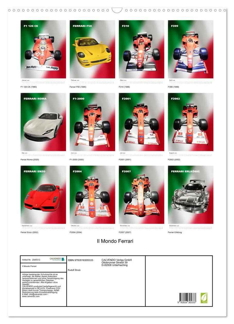 Bild: 9783516305333 | Il Mondo Ferrari (Wandkalender 2026 DIN A2 hoch), CALVENDO...