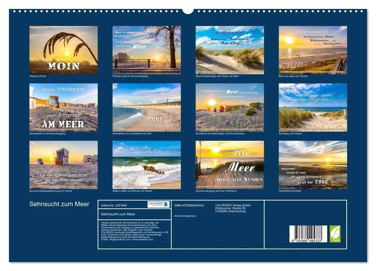 Bild: 9783569495333 | Sehnsucht zum Meer (hochwertiger Premium Wandkalender 2027 DIN A2...