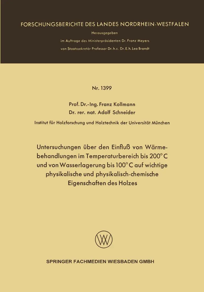 Cover: 9783663065333 | Untersuchungen über den Einfluß von Wärmebehandlungen im...