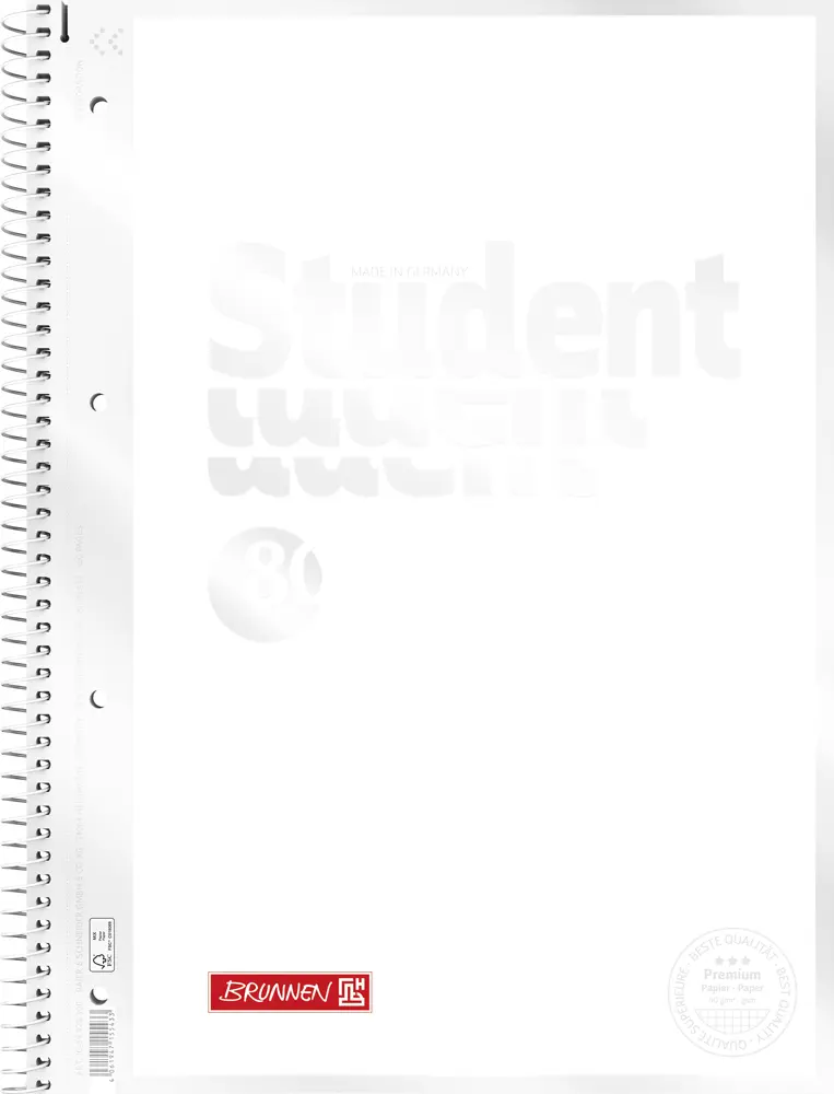 Cover: 4061947155433 | Collegeblock Premium Student White, A4, Lineatur 28, 80 Blatt, weiß