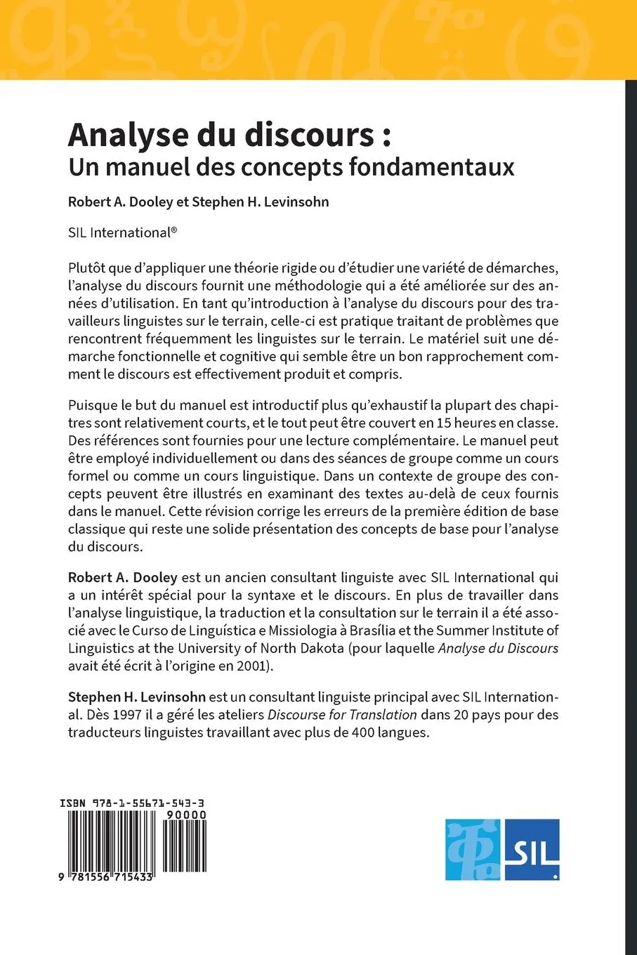 Rückseite: 9781556715433 | Analyse du discours | Un manuel des concepts fondamentaux | Buch