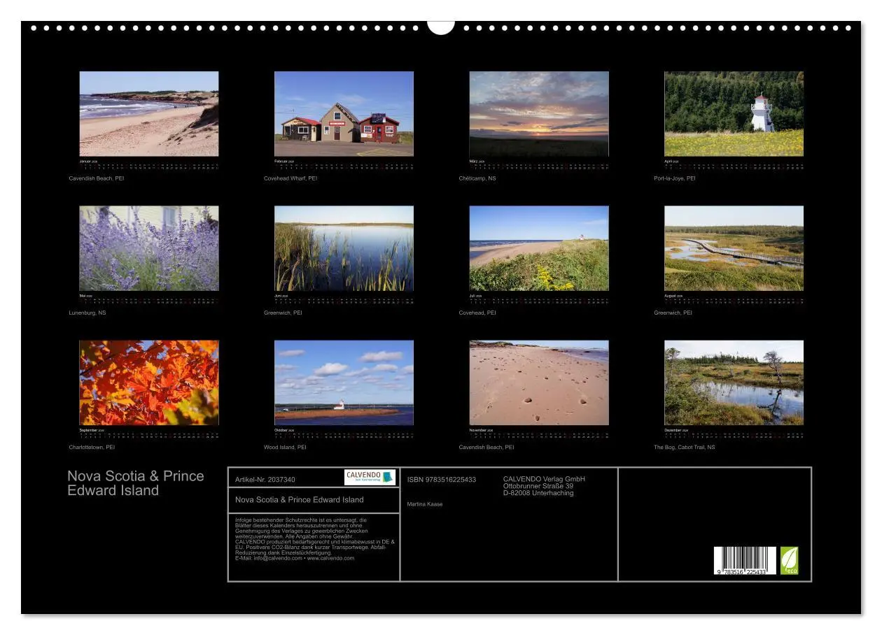 Bild: 9783516225433 | Nova Scotia &amp; Prince Edward Island (Wandkalender 2026 DIN A2 quer),...