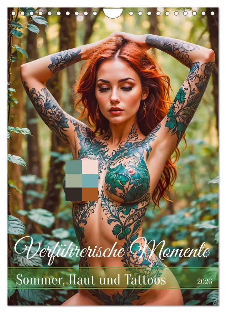 Cover: 9783516605433 | Verführerische Momente - Sommer, Haut und Tattoos (Wandkalender...
