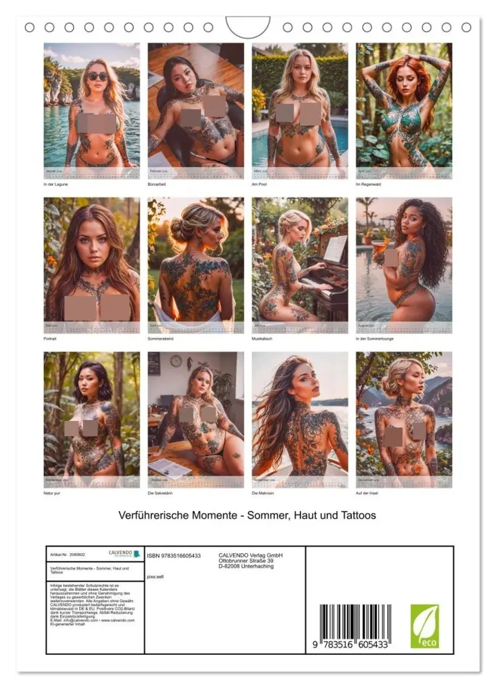 Bild: 9783516605433 | Verführerische Momente - Sommer, Haut und Tattoos (Wandkalender...