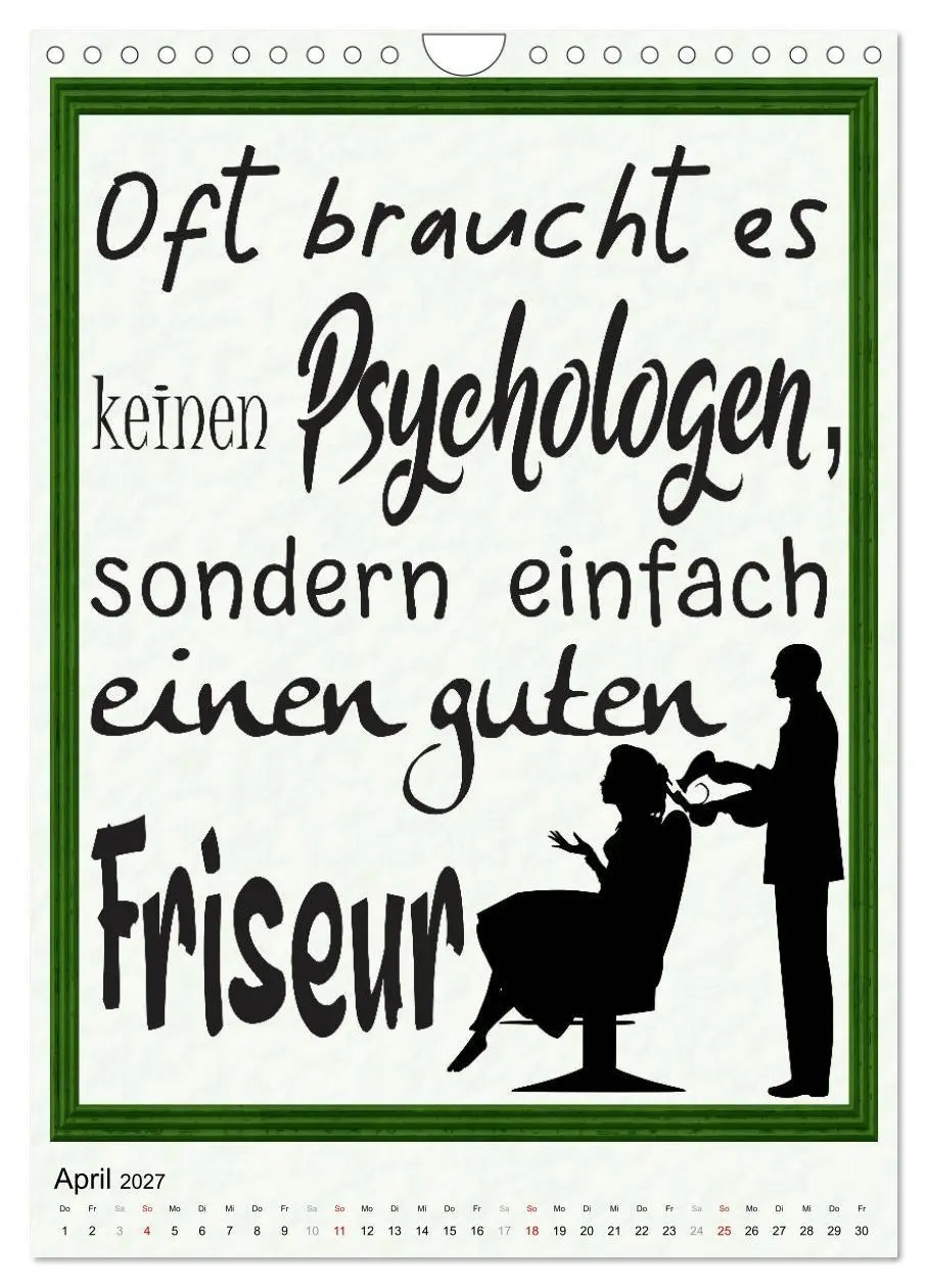 Bild: 9783569485433 | Friseur-Sprüche (Wandkalender 2027 DIN A4 hoch), CALVENDO...