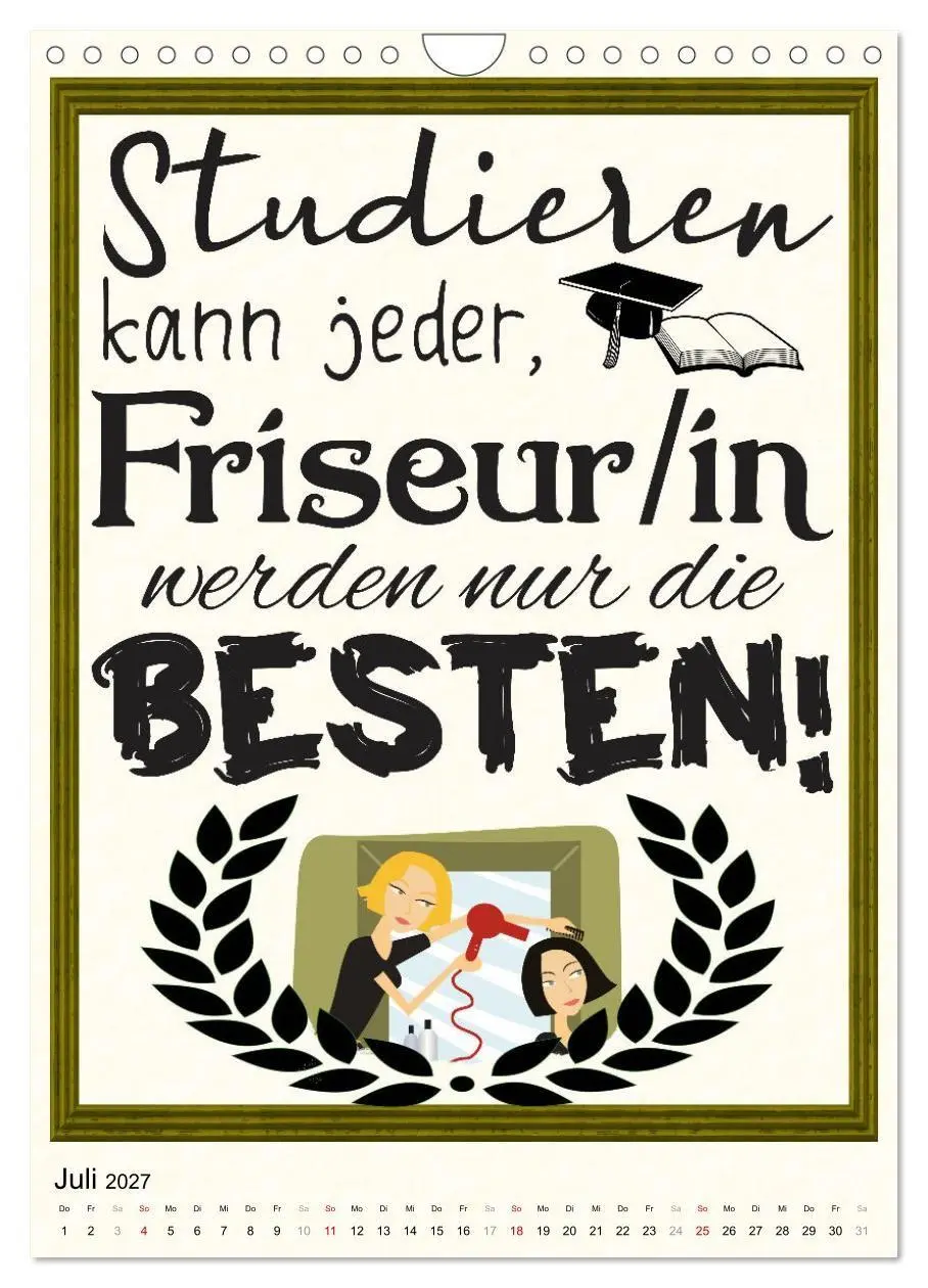 Bild: 9783569485433 | Friseur-Sprüche (Wandkalender 2027 DIN A4 hoch), CALVENDO...