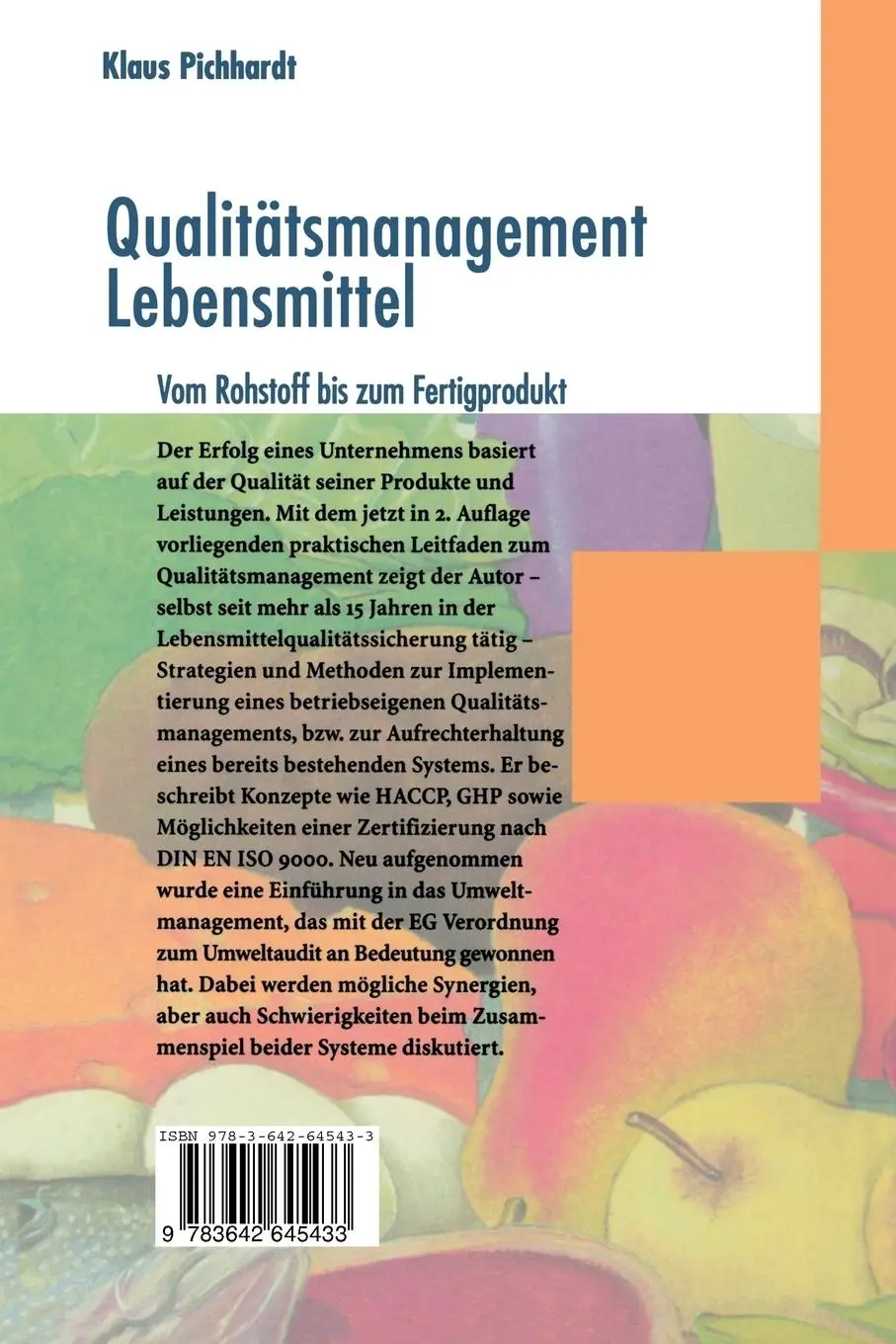 Rückseite: 9783642645433 | Qualitätsmanagement Lebensmittel | Vom Rohstoff bis zum Fertigprodukt