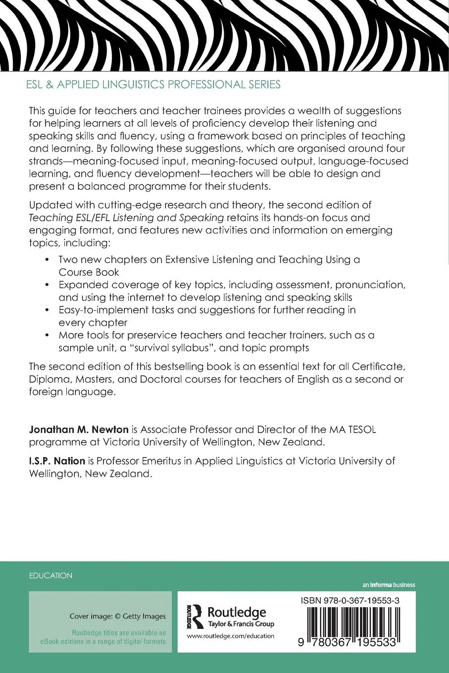 Rückseite: 9780367195533 | Teaching ESL/EFL Listening and Speaking | Jonathan M. Newton (u. a.)