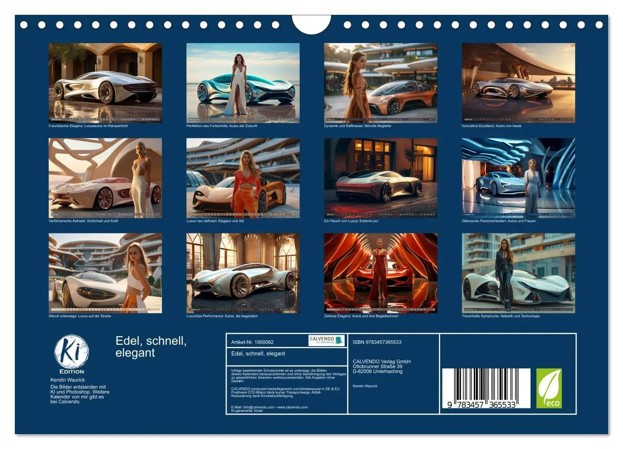 Bild: 9783457365533 | Edel, schnell, elegant (Wandkalender 2026 DIN A4 quer), CALVENDO...