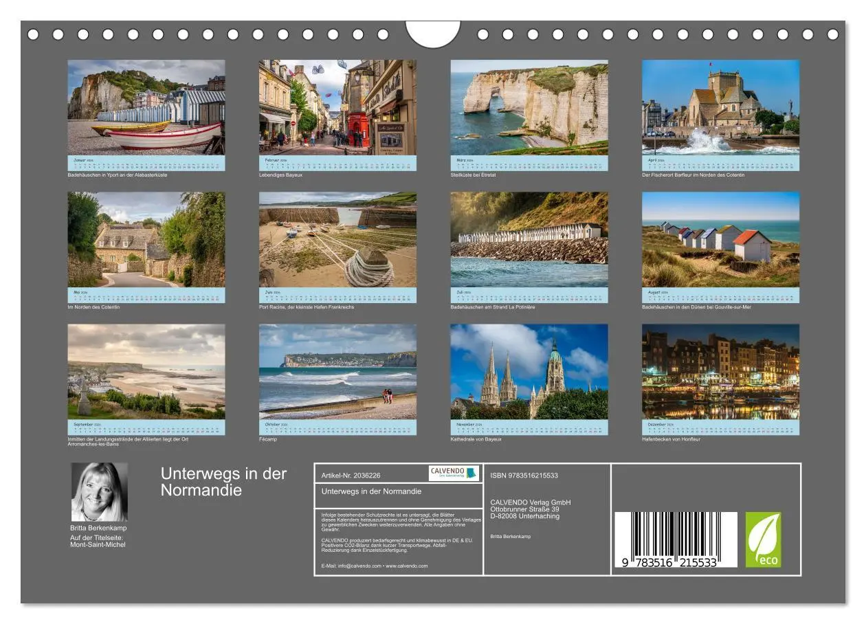 Bild: 9783516215533 | Unterwegs in der Normandie (Wandkalender 2026 DIN A4 quer),...