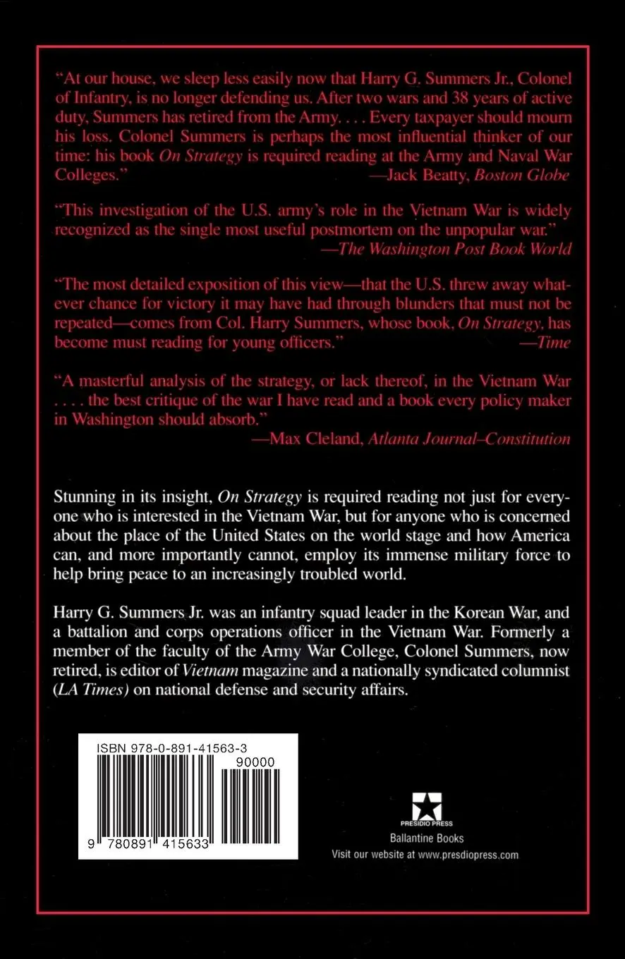 Rückseite: 9780891415633 | On Strategy | A Critical Analysis of the Vietnam War | Summers | Buch