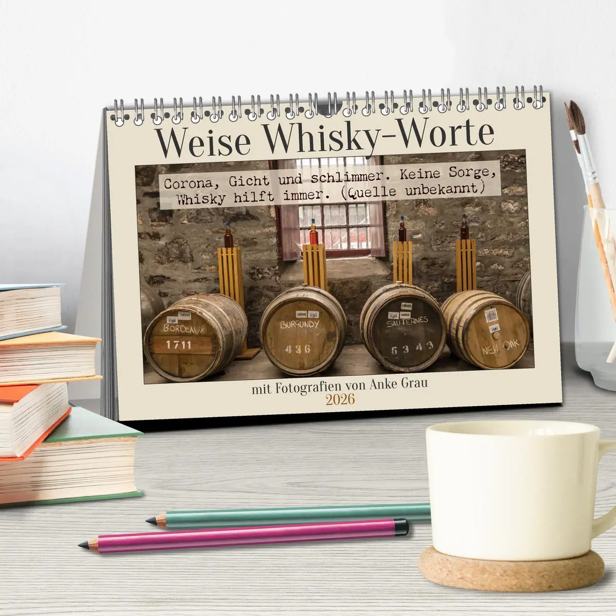 Bild: 9783457425633 | Weise Whisky-Worte (Tischkalender 2026 DIN A5 quer), CALVENDO...
