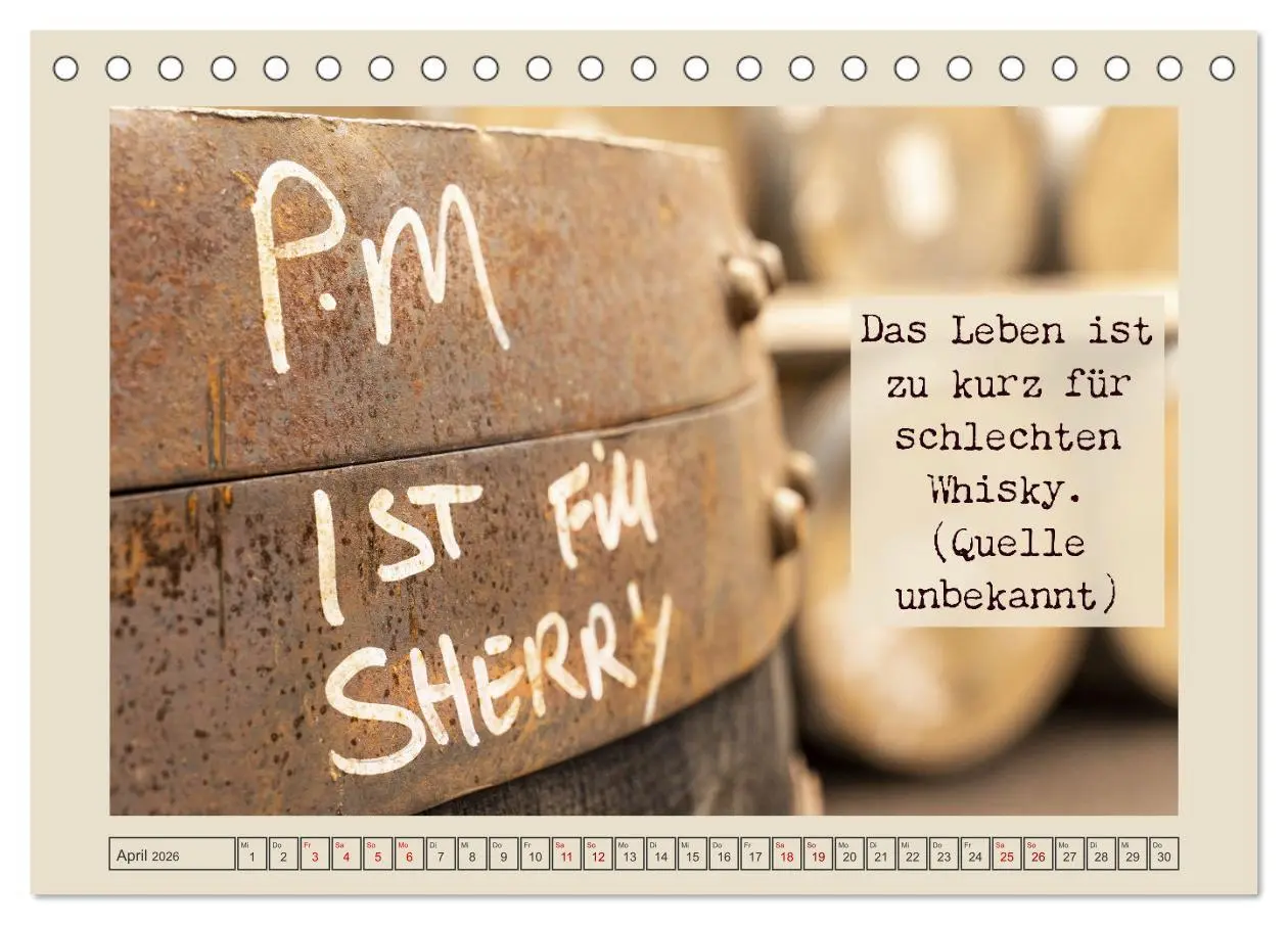 Bild: 9783457425633 | Weise Whisky-Worte (Tischkalender 2026 DIN A5 quer), CALVENDO...