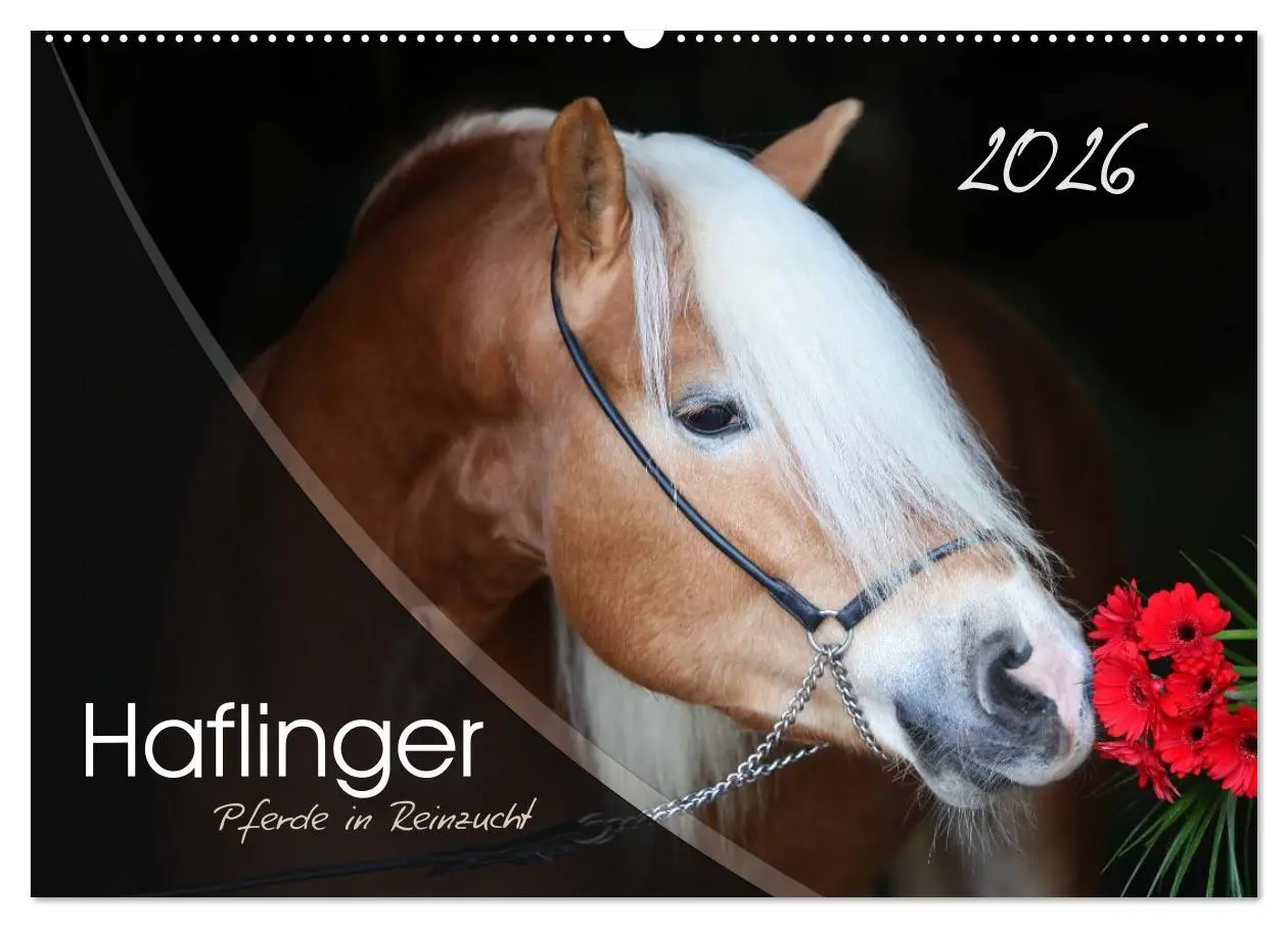 Cover: 9783457975633 | Haflinger-Pferde in Reinzucht (Wandkalender 2026 DIN A2 quer),...