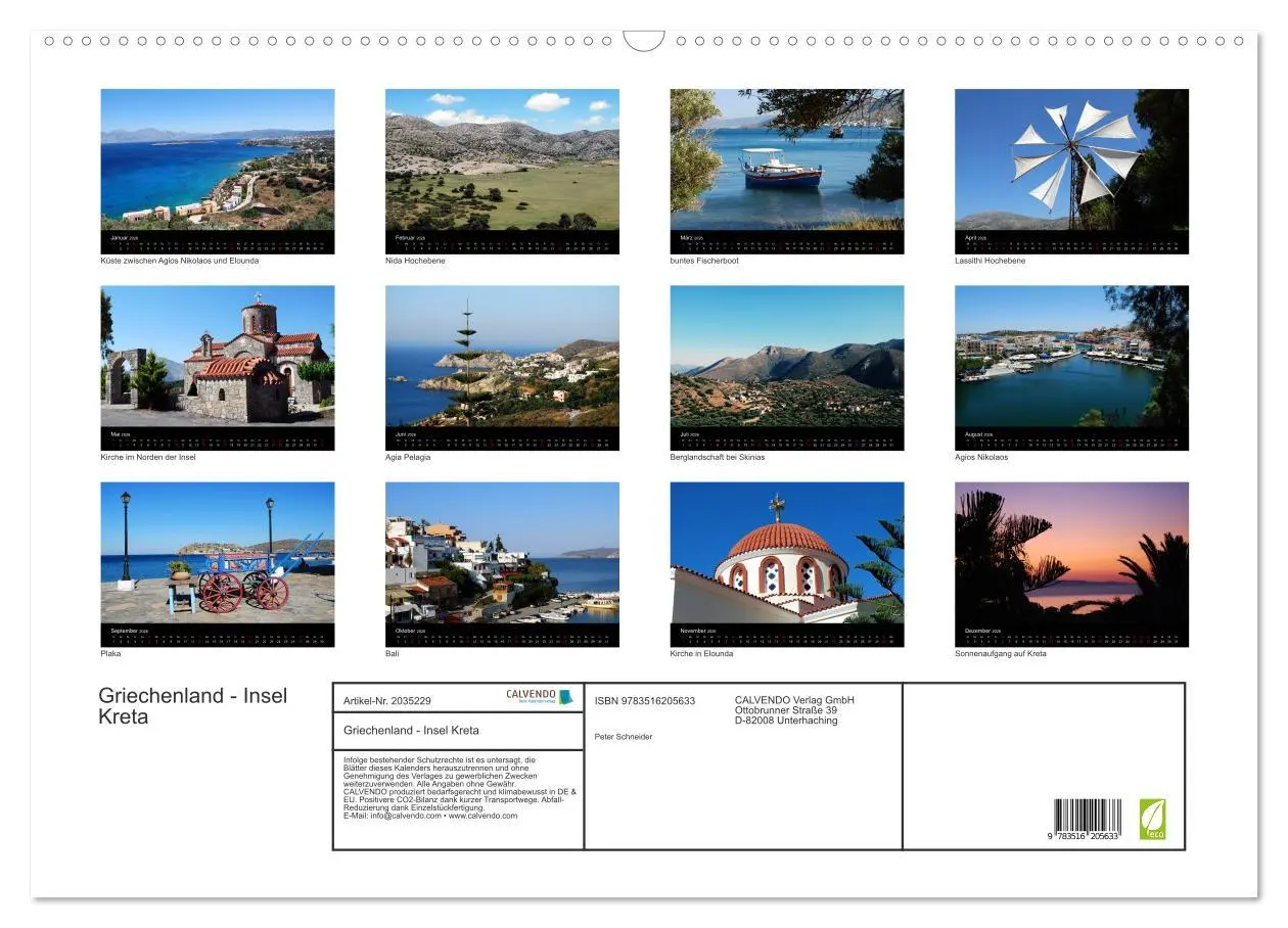 Bild: 9783516205633 | Griechenland - Insel Kreta (Wandkalender 2026 DIN A2 quer),...