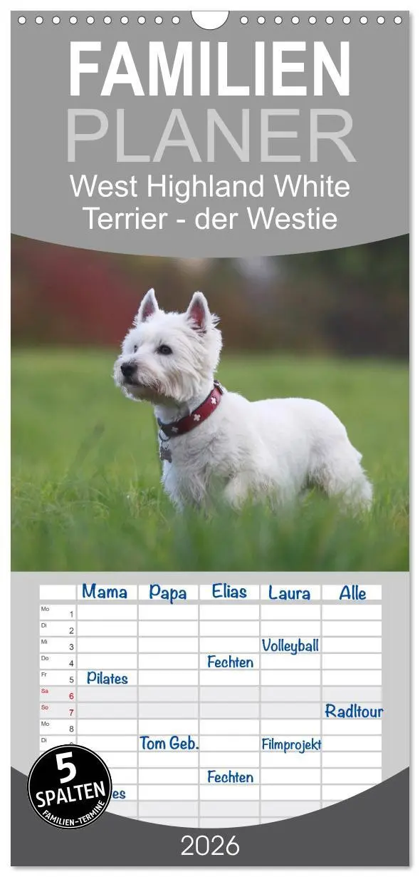 Cover: 9783516515633 | Familienplaner 2026 - West Highland White Terrier - Selbstbewustes...
