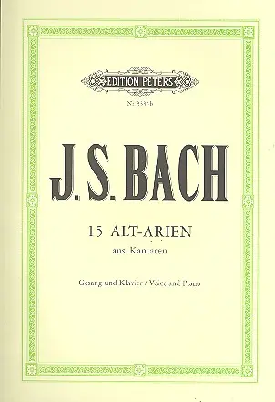 Cover: 9790014015633 | 15 Contralto Arias from Cantatas | Johann Sebastian Bach | Buch