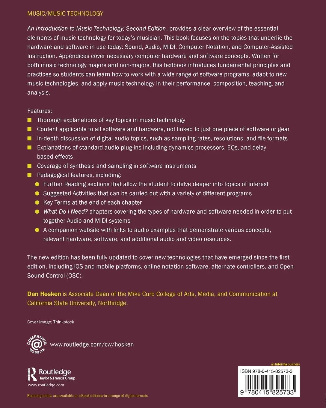 Rückseite: 9780415825733 | An Introduction to Music Technology | Dan Hosken | Taschenbuch | 2014
