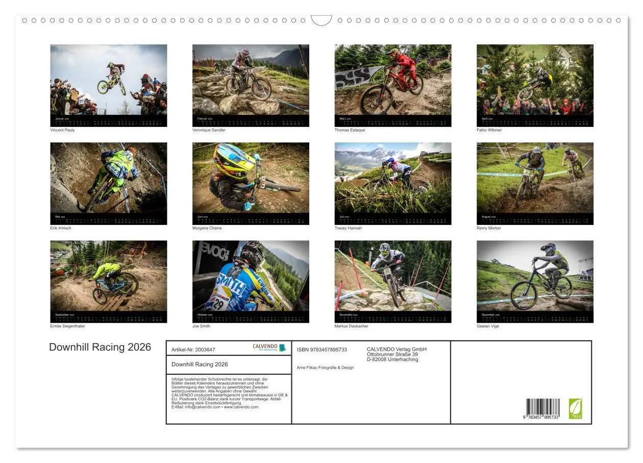 Bild: 9783457895733 | Downhill Racing 2026 (Wandkalender 2026 DIN A2 quer), CALVENDO...