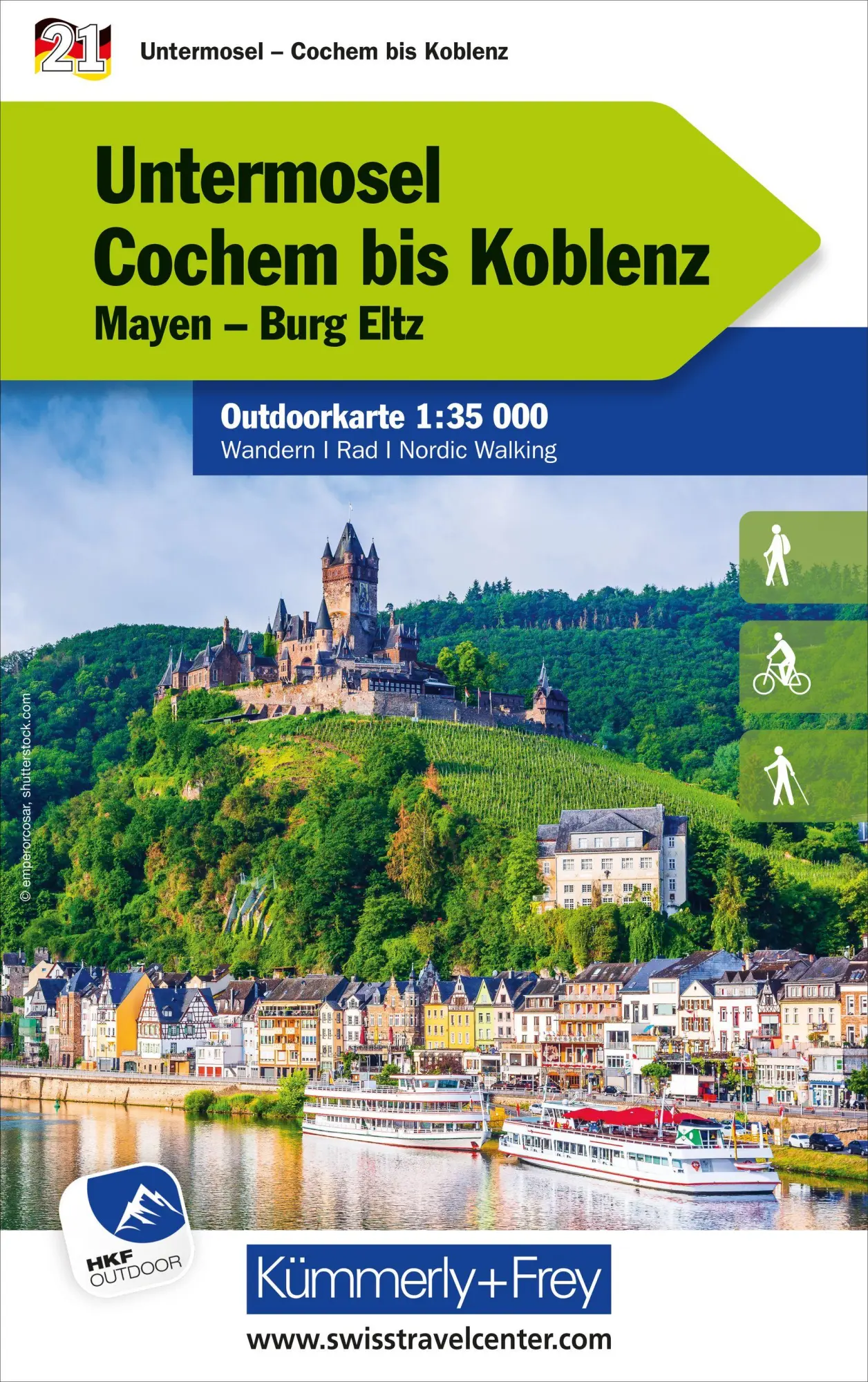 Cover: 9783259025833 | Kümmerly+Frey Outdoorkarte Deutschland 21 Untermosel, Cochem bis...